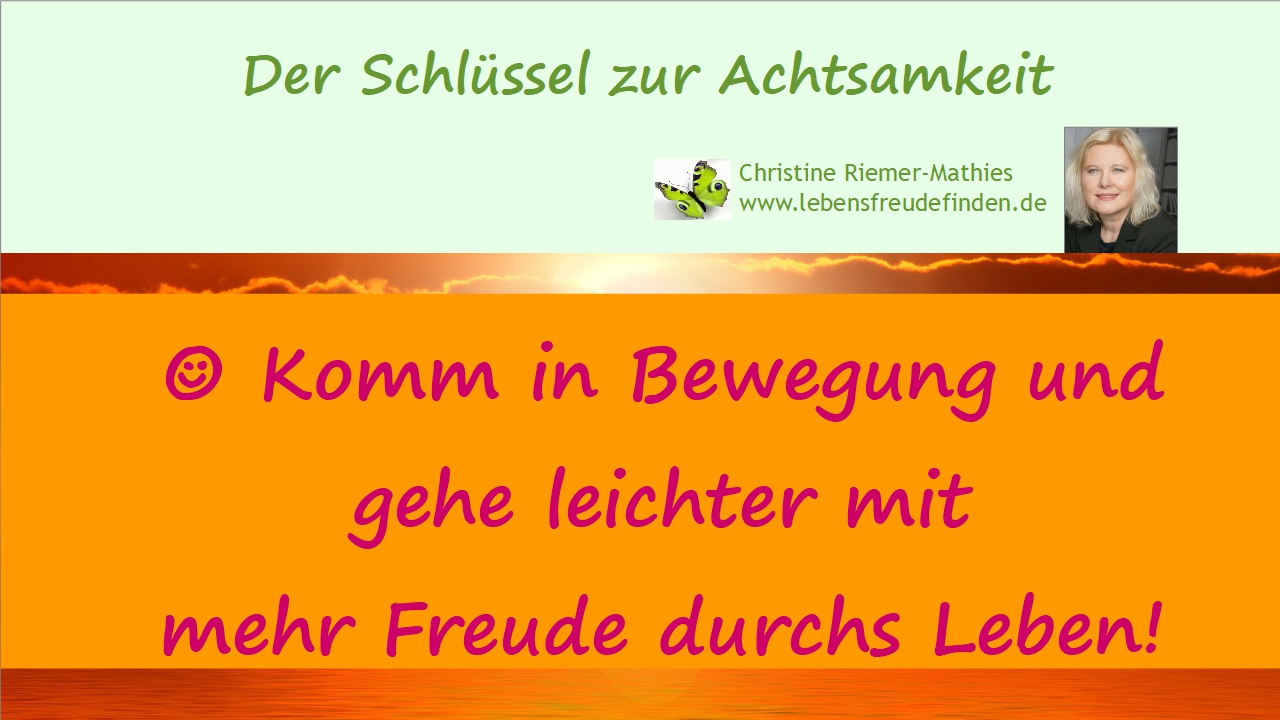 YouTube Video Komm in Bewegung und gehe leichter mit Freude